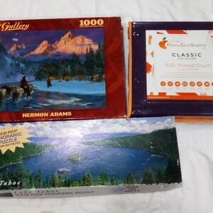 Hermon Adams 1000-Piece Mountain Scene Puzzle - Blue and Brown